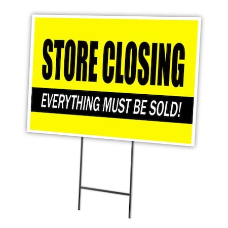 Signmission Store Closing Yard Sign & Stake outdoor plastic coroplast window, C-1216-DS-Store Closing C-1216-DS-Store Closing